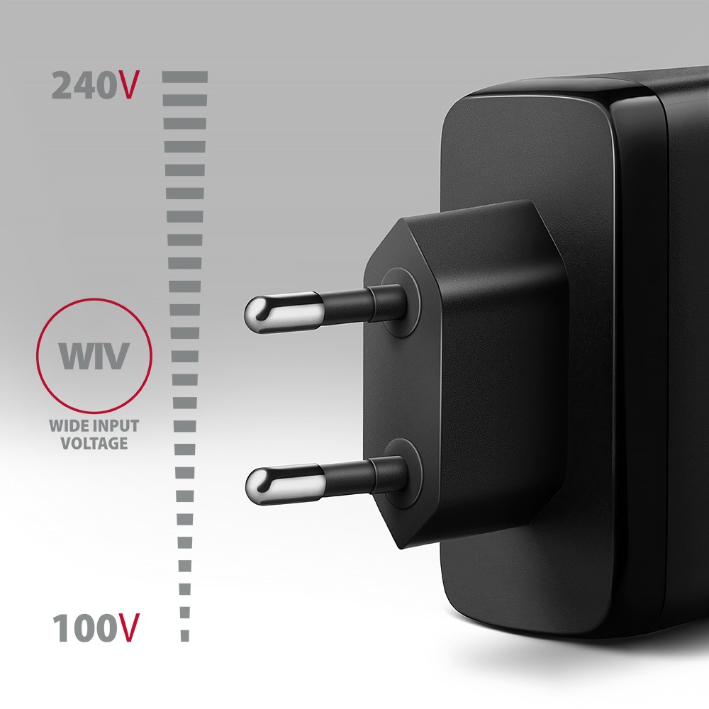 Omrežni Polnilnik GaN 100W USB-C/USB-A, Črn 3