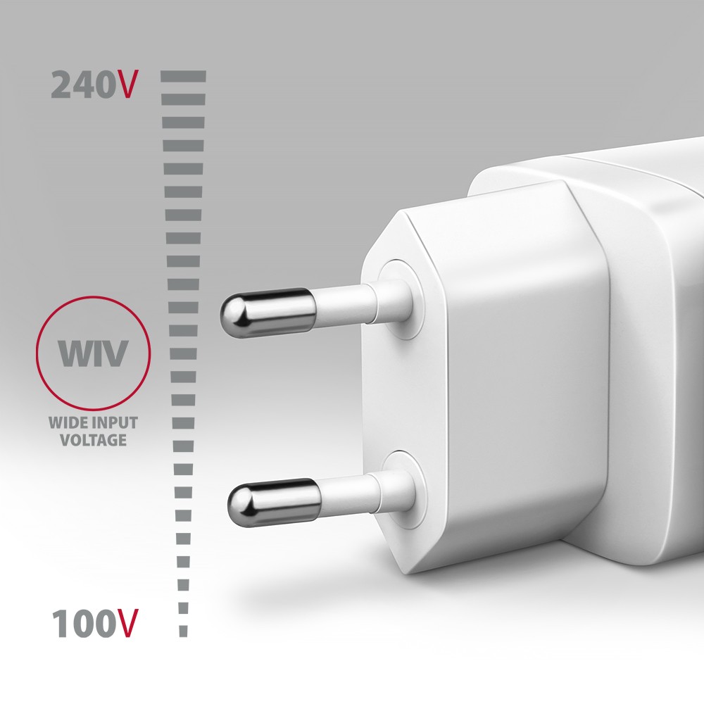 Omrežni Polnilnik GaN 65W USB-C/USB-A, Bela 3