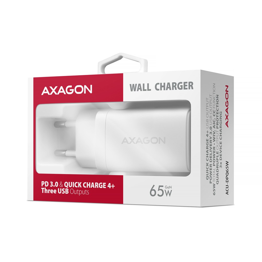 Omrežni Polnilnik GaN 65W USB-C/USB-A, Bela 8
