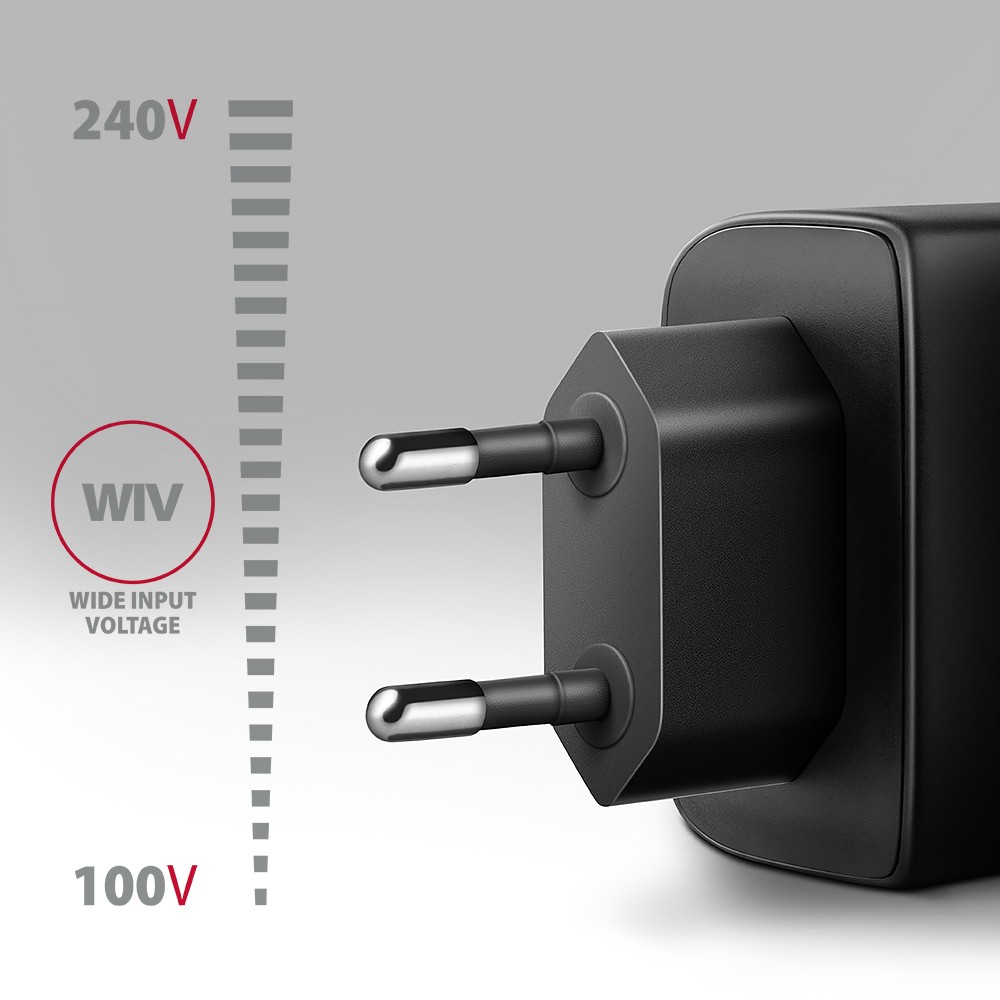 AXAGON ACU-PQ450 polnilnik, 45W, 2xUSB, PD 3