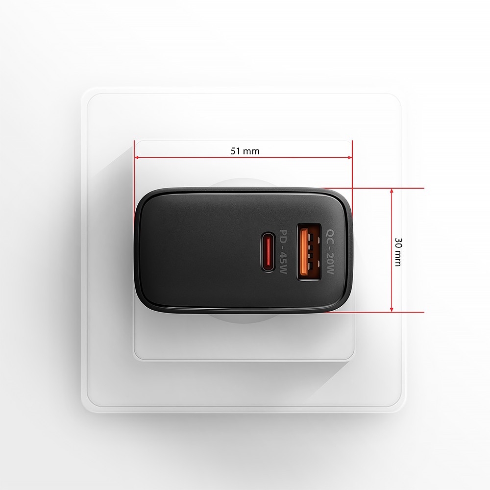 AXAGON ACU-PQ450 polnilnik, 45W, 2xUSB, PD 7