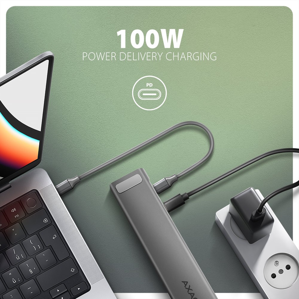 Večportni USB-C 9in1 Hub AXAGON HMC-10HLS (HDMI 4K, GLAN) 5