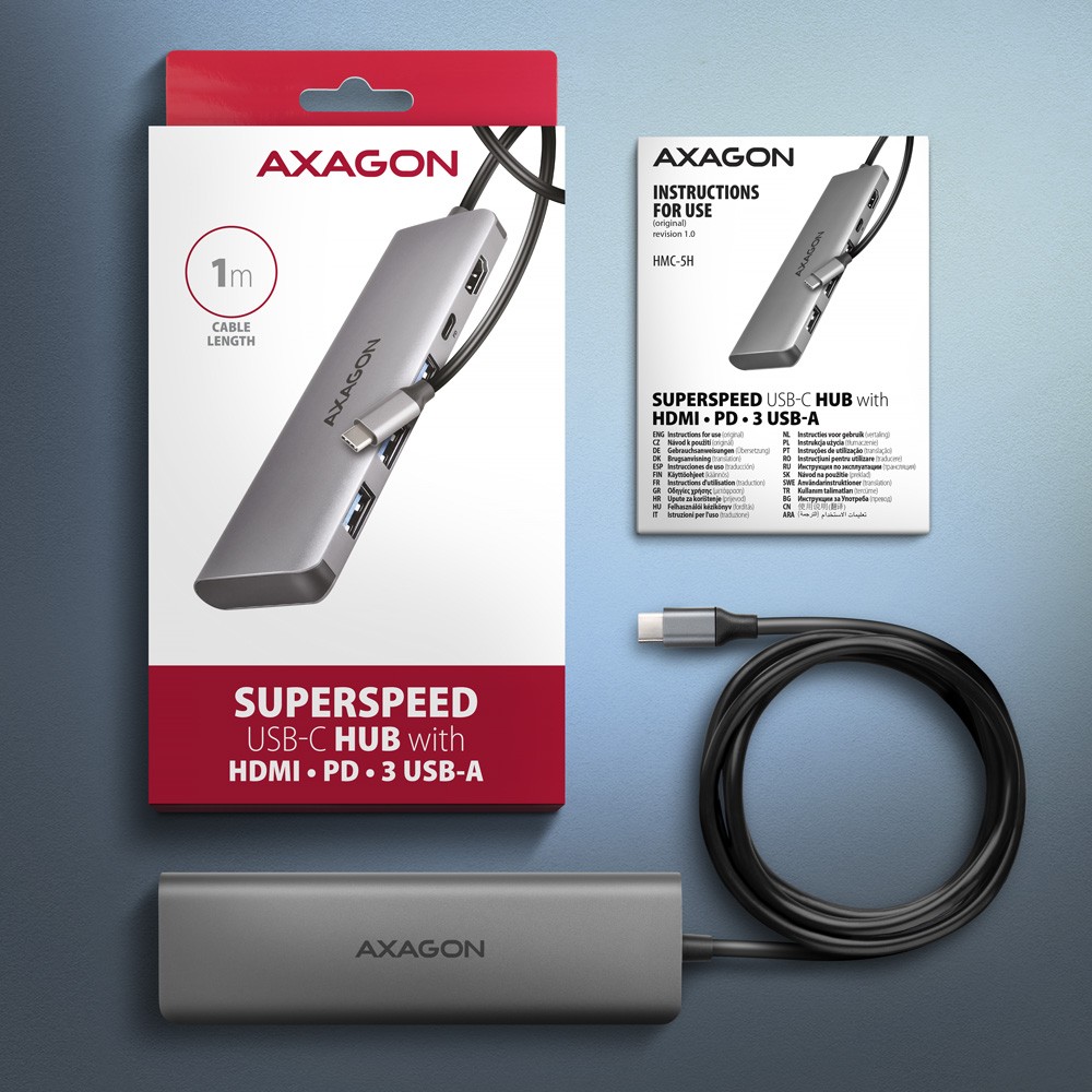 Večportni USB Hub HMC-5H, 5Gbps, HDMI 4K 6