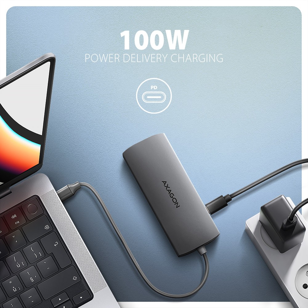 Večportni USB Hub HMC-8HLSA 9v1, HDMI 4K, GLAN 5