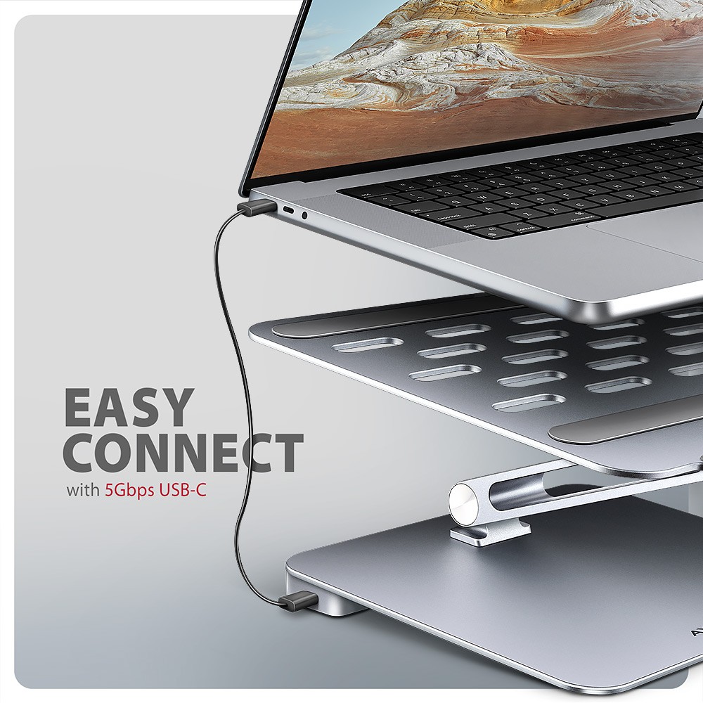 Stojalo za Prenosnik z USB Hubom 7v1, Aluminij 8