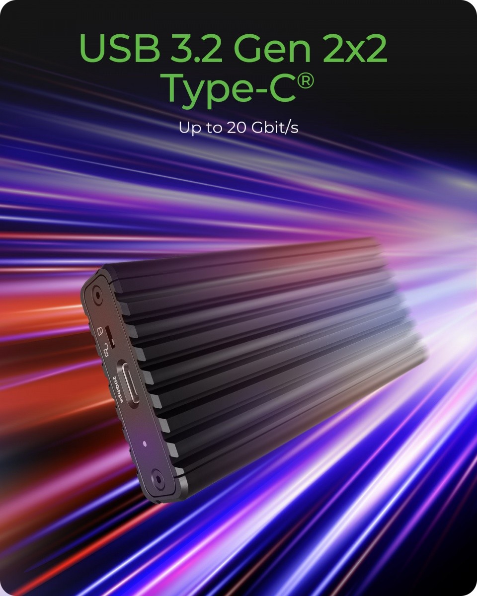 Ohišje NVMe SSD USB 3.2 Gen 2x2, 20 Gbit/s 5