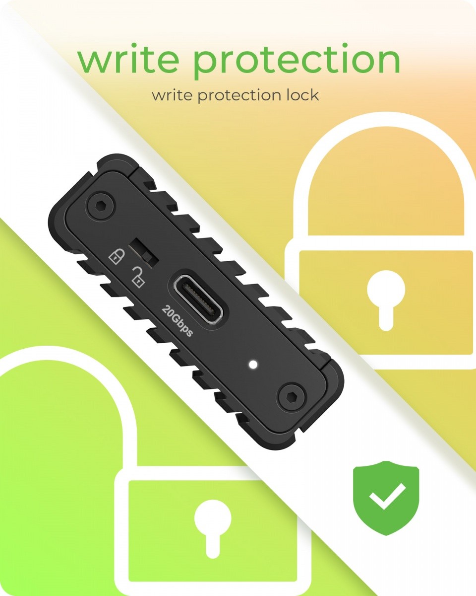 Ohišje NVMe SSD USB 3.2 Gen 2x2, 20 Gbit/s 8