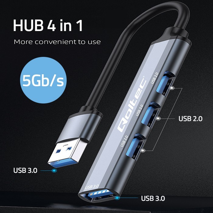 USB 3.0 Hub, 1x USB 3.0 | 3x USB 2.0 2
