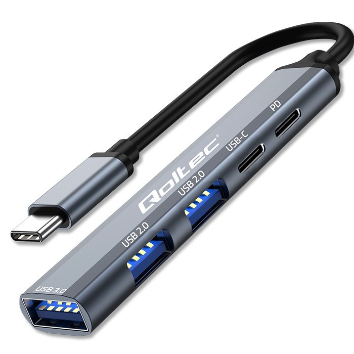USB-C Hub 5v1, USB-C PD, USB-C, 2x USB 2.0