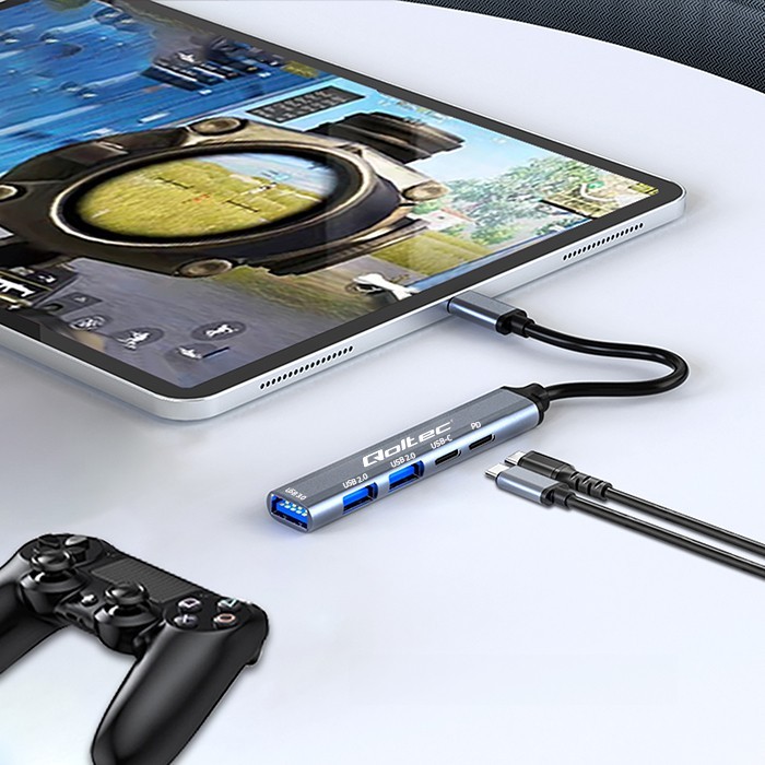 USB-C Hub 5v1, USB-C PD, USB-C, 2x USB 2.0 5