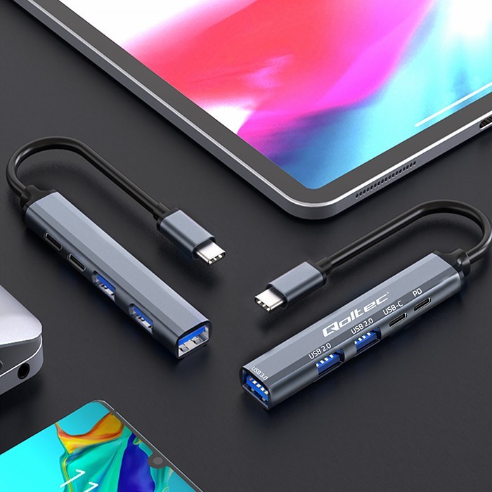USB-C Hub 5v1, USB-C PD, USB-C, 2x USB 2.0 7