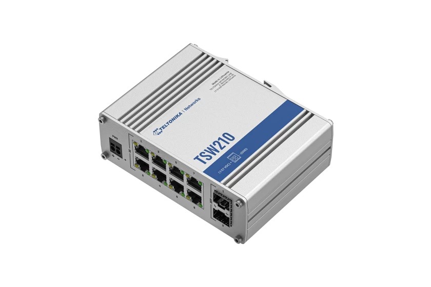 Nepovezan preklopnik TELTONIKA TSW210, 2xSFP, 8xGbE, DIN montaža 2