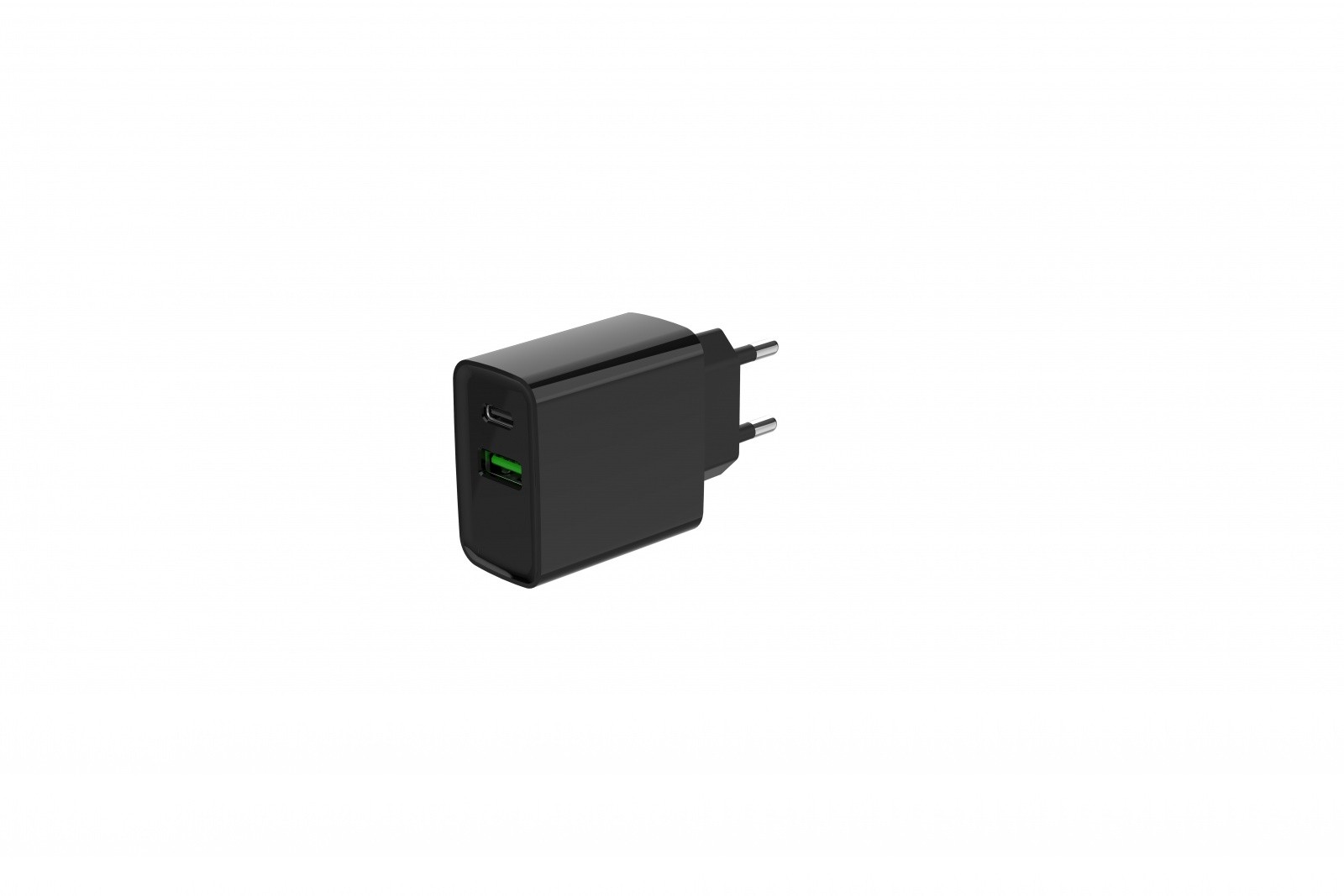 20W USB-A/USB-C polnilnik Power Delivery, črn