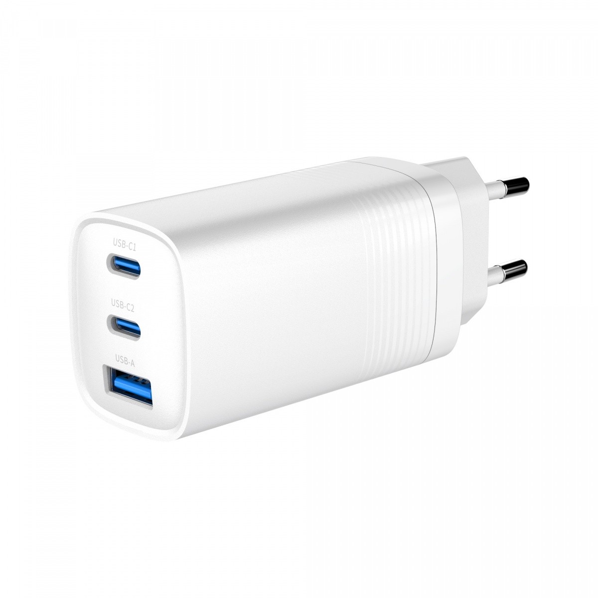 Gemini Dual Power GaN 65W Polnilnik 1xA + 2xC, bela