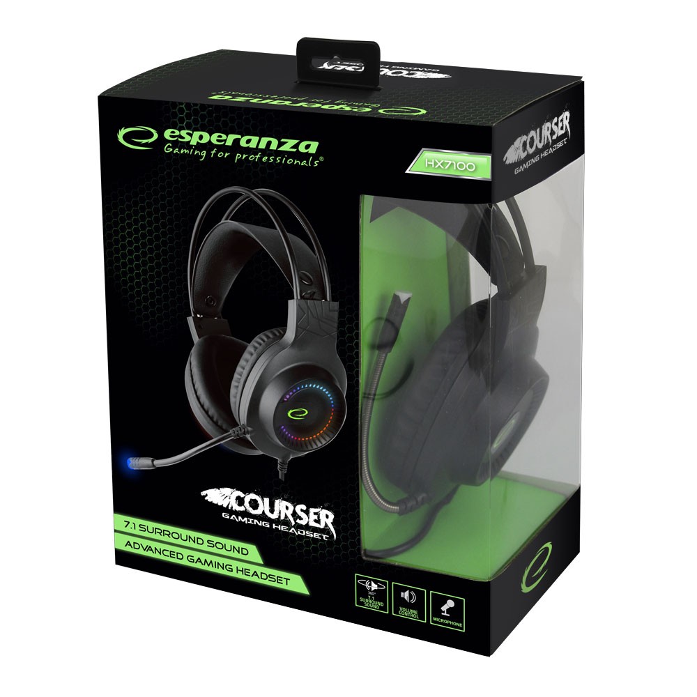Gaming slušalke s mikrofonom 7.1 Courser 2