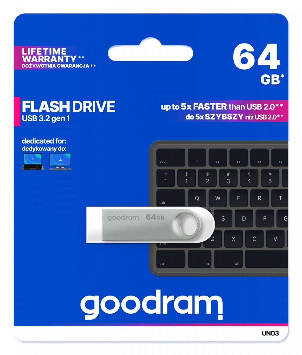 USB ključek UNO3 64GB USB 3.2 Gen1, srebrn