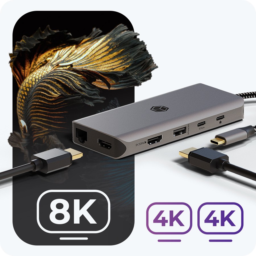 Docking station IB-DK4061-CPD 12 v 1, 2xHDMI, 100W PD 3