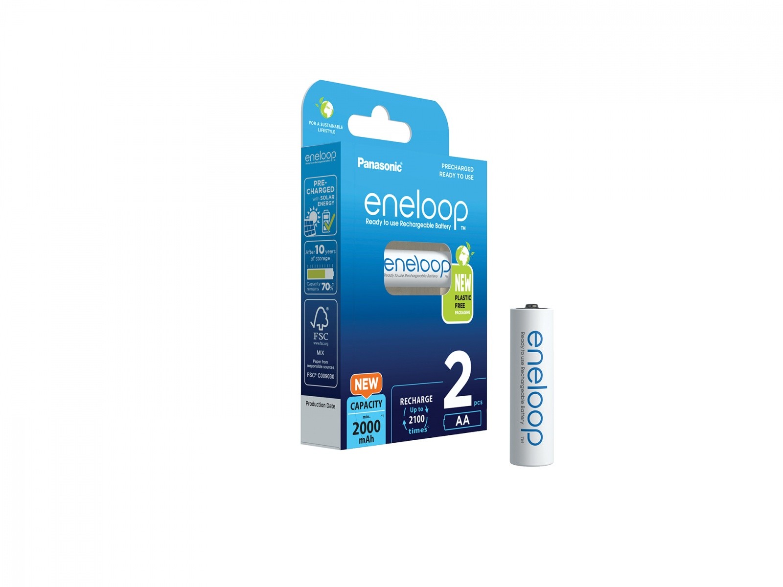 Eneloop AA akumulatorji, 2000 mAh, 2 kosa