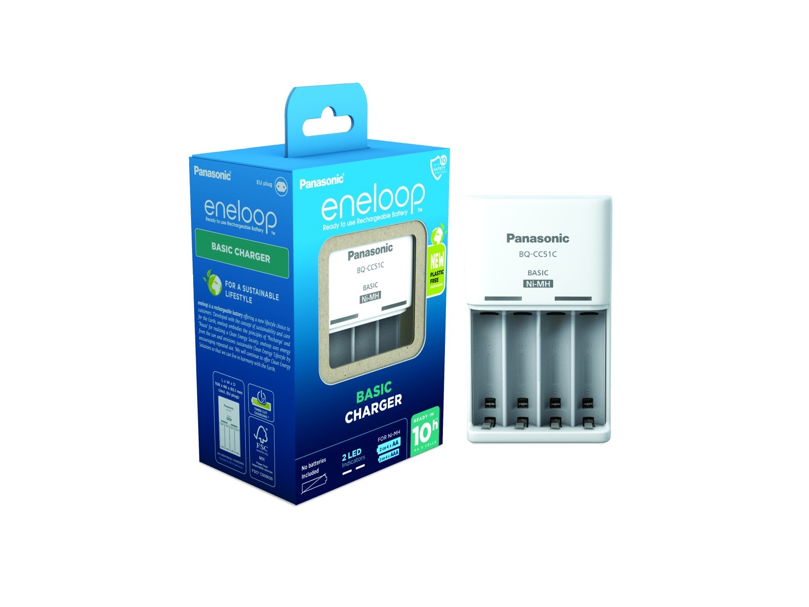 Eneloop osnovni polnilnik BQCC51 (brez akumulatorjev)
