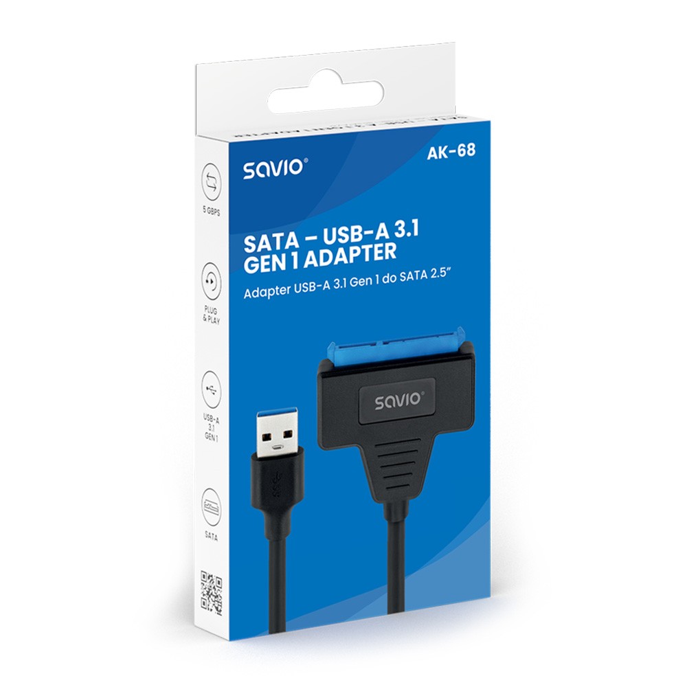 Adapter USB-A 3.1 Gen 1 na SATA za diske 2.5" 4