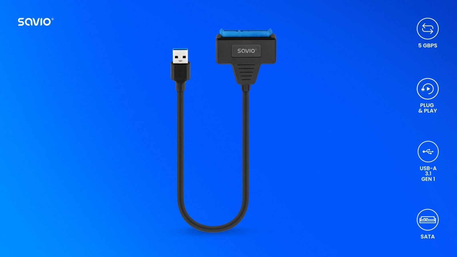 Adapter USB-A 3.1 Gen 1 na SATA za diske 2.5" 8