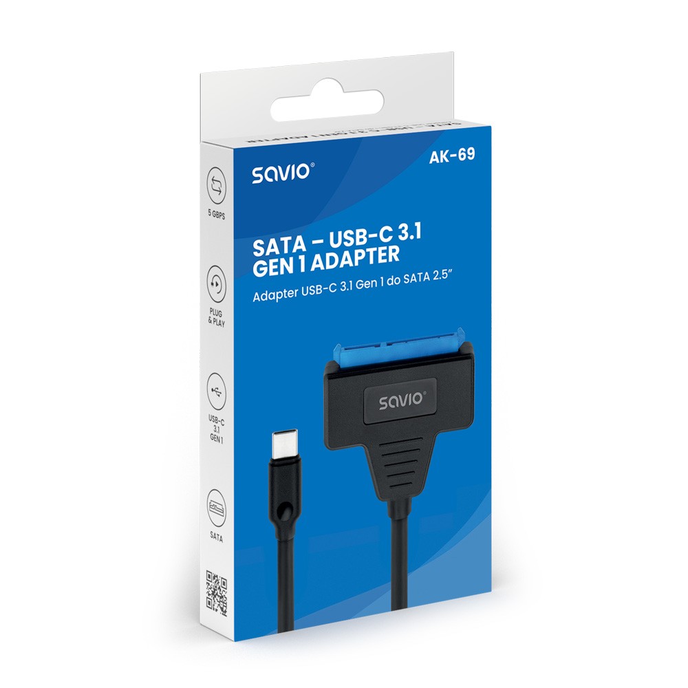 Adapter USB-C 3.1 Gen 1 na SATA za diske 2.5" 4