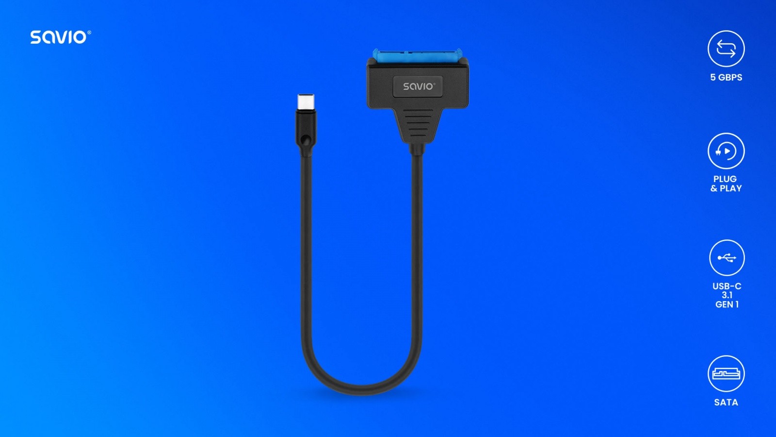 Adapter USB-C 3.1 Gen 1 na SATA za diske 2.5" 8