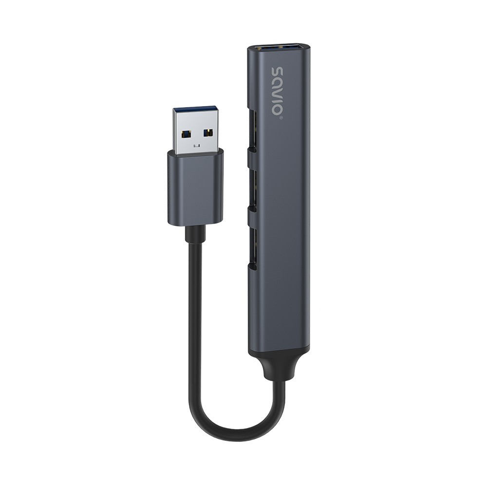 USB-A Hub, 4 vrata, 3xUSB 2.0, 1xUSB 3.0, 5 Gbps, aluminij