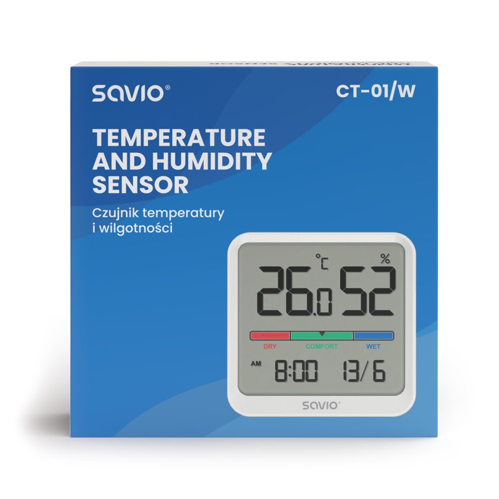 Savio CT-01/W senzor temperature in vlažnosti, bel 3