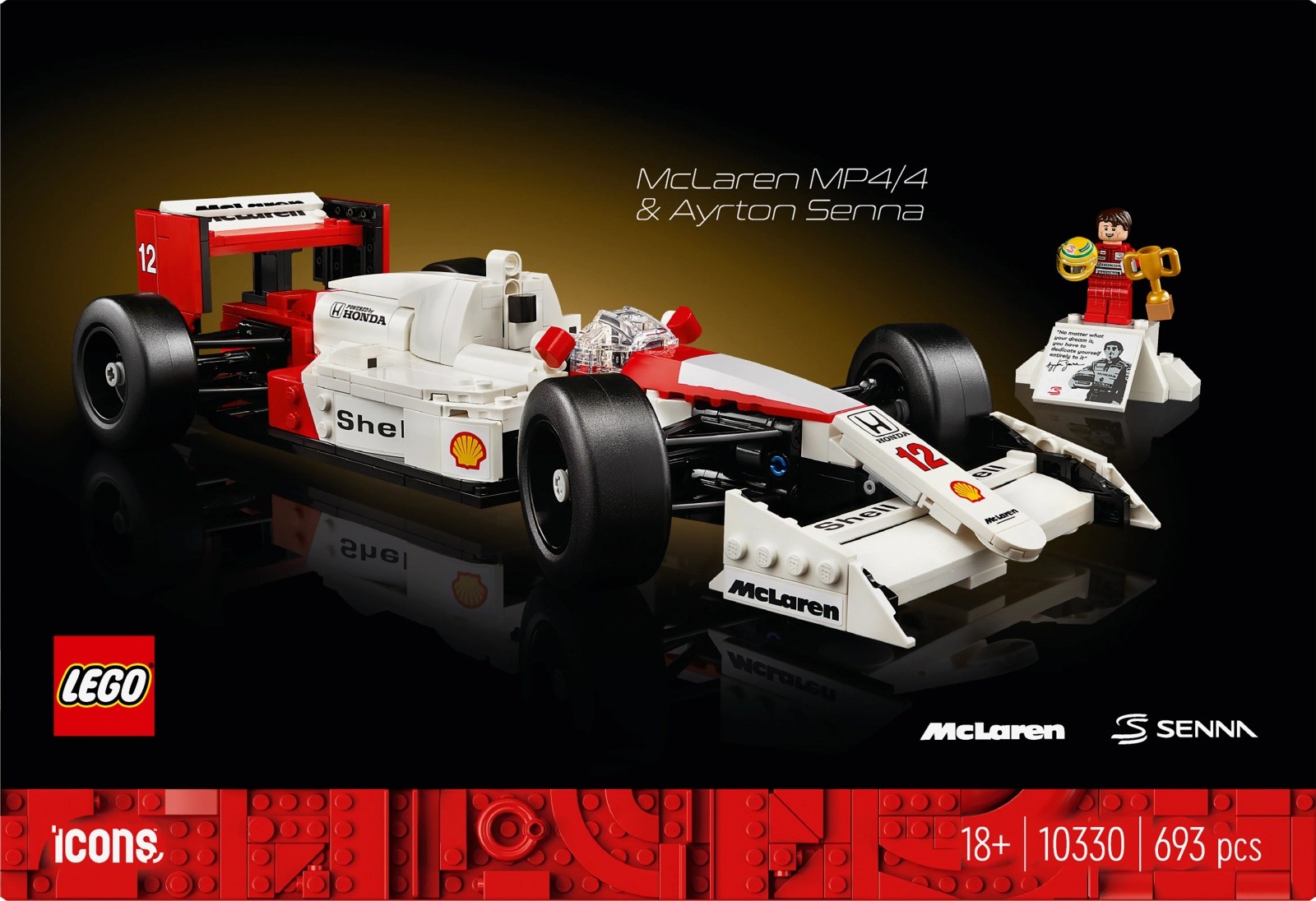 Kocke Icons 10330 McLaren MP4/4 in Ayrton Senna 2