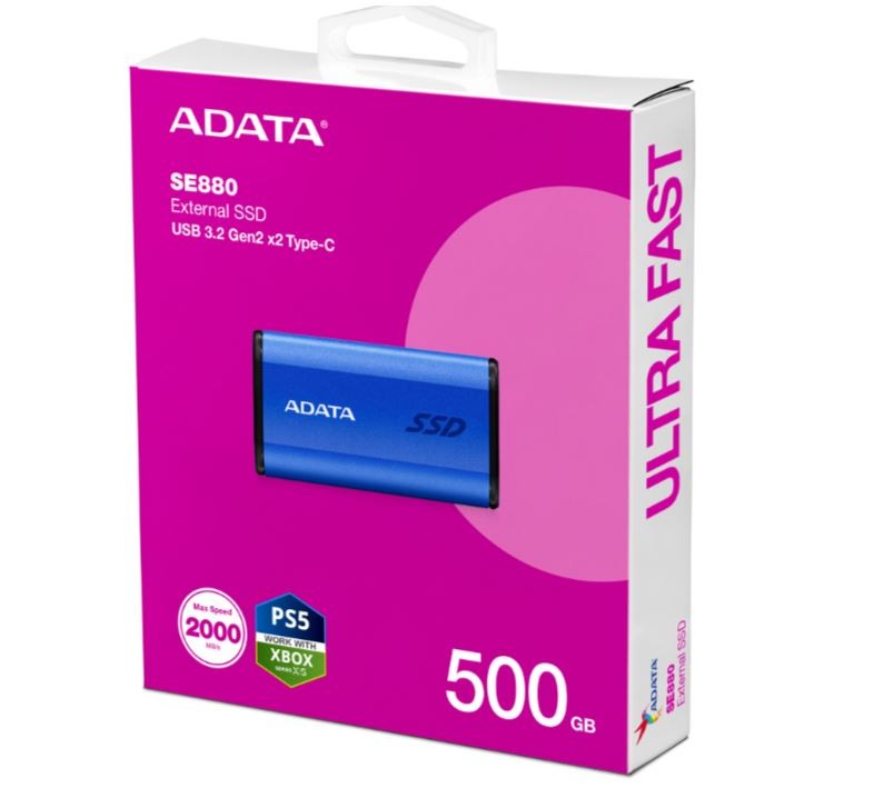Zunanji SSD disk 500 GB SE880, USB 3.2 Gen2x2, modri 2