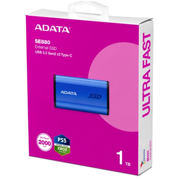 Zunanji SSD disk Adata SE880 1TB, USB 3.2 Gen2x2, modri 2
