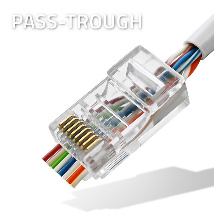 RJ45 konektor CAT6 UTP Pass Through (100 kos) 2