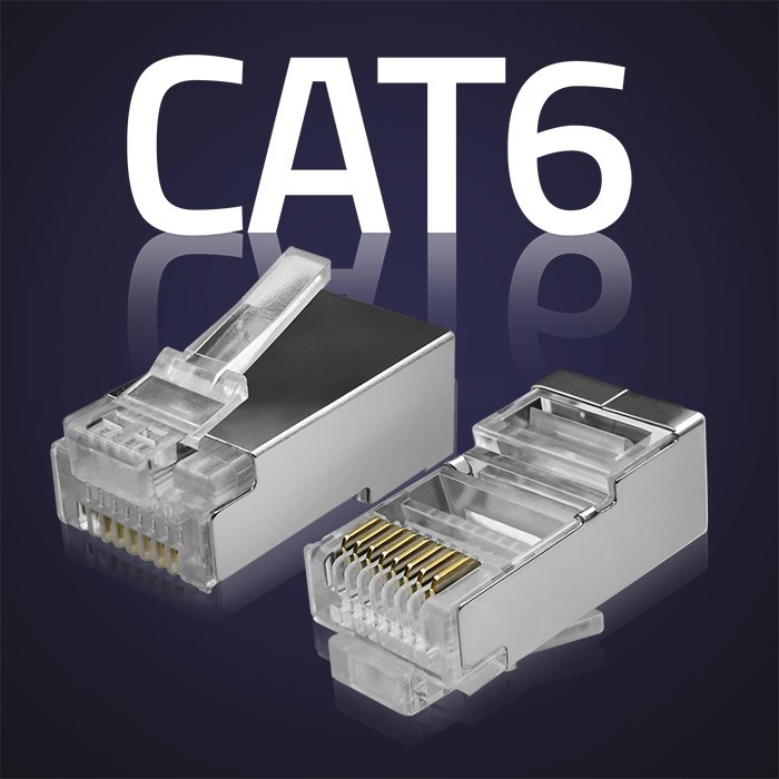 Priključek RJ45 CAT6 FTP Pass Through, pozlačen (100 kosov) 4
