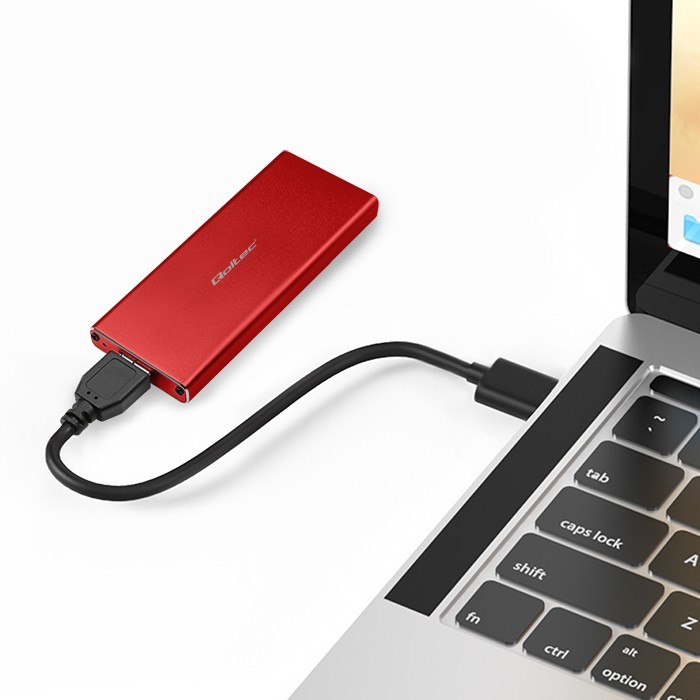 Ohišje za M.2 SSD disk (SATA/NGFF), USB 3.0, 2TB, rdeče 2