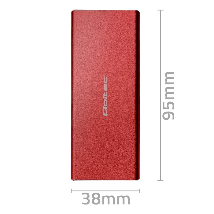 Ohišje za M.2 SSD disk (SATA/NGFF), USB 3.0, 2TB, rdeče 5