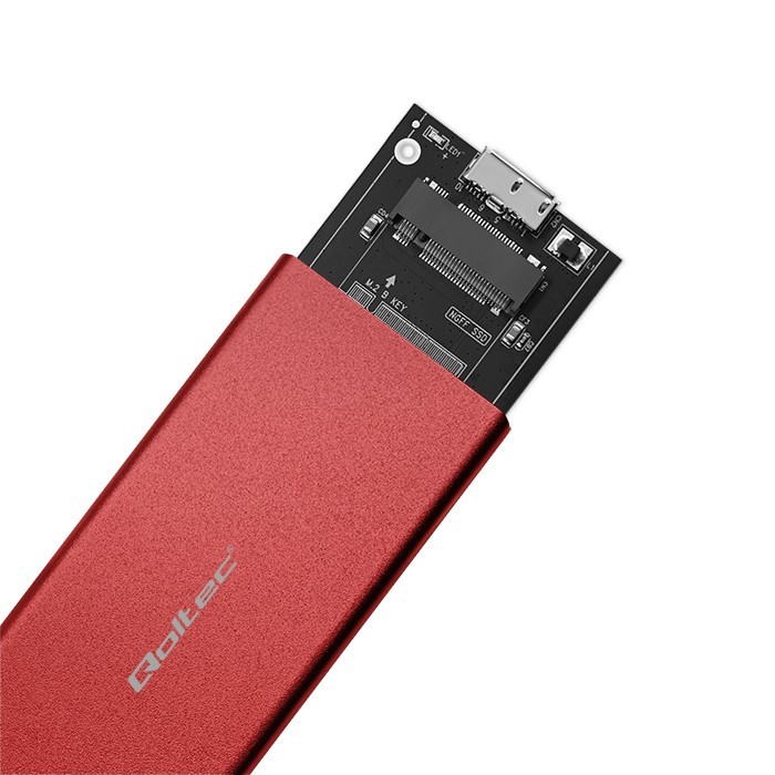 Ohišje za M.2 SSD disk (SATA/NGFF), USB 3.0, 2TB, rdeče 6