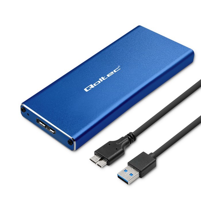 Ohišje za M.2 SSD disk (SATA/NGFF), USB 3.0, 2TB, modro