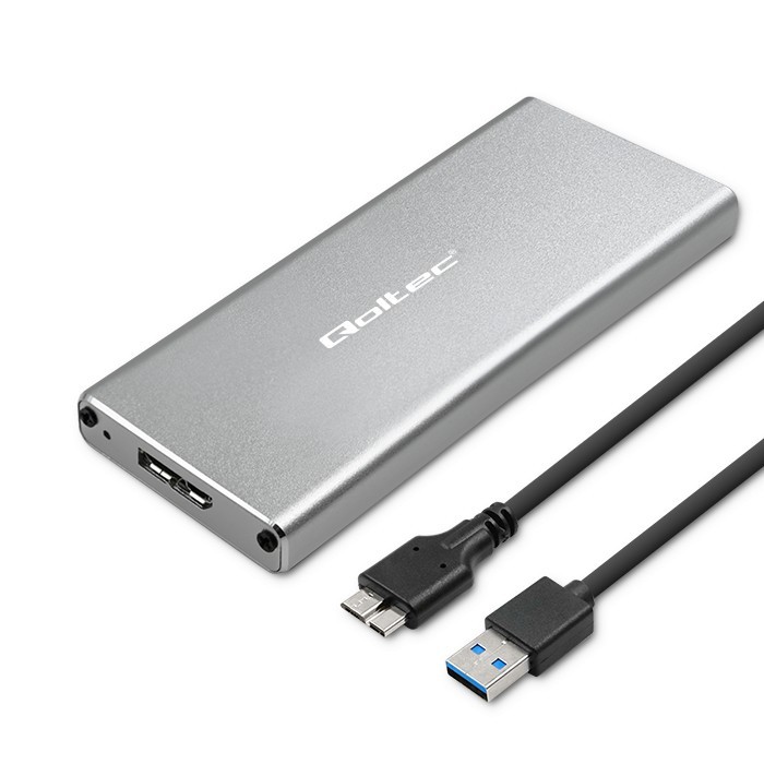Ohišje za M.2 SSD disk (SATA/NGFF), USB 3.0, 2TB, srebrno