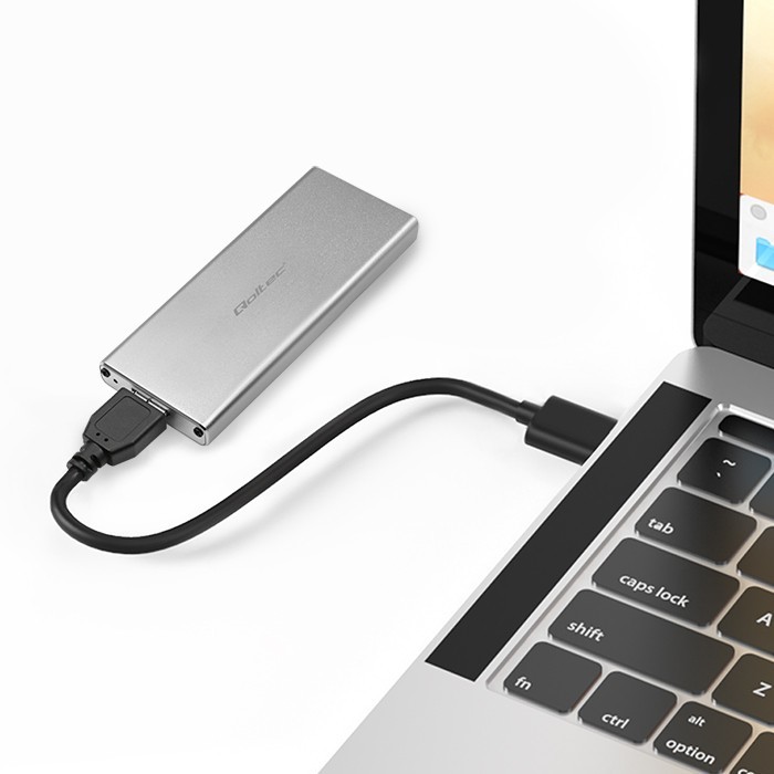 Ohišje za M.2 SSD disk (SATA/NGFF), USB 3.0, 2TB, srebrno 2