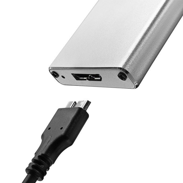 Ohišje za M.2 SSD disk (SATA/NGFF), USB 3.0, 2TB, srebrno 3