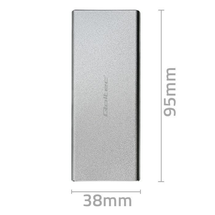 Ohišje za M.2 SSD disk (SATA/NGFF), USB 3.0, 2TB, srebrno 5