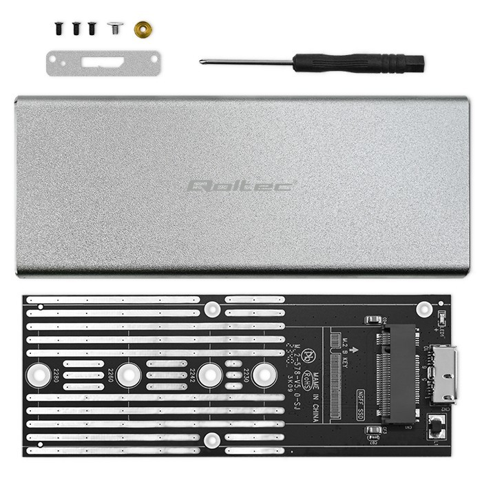 Ohišje za M.2 SSD disk (SATA/NGFF), USB 3.0, 2TB, srebrno 7