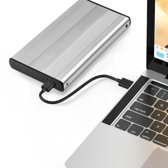 Ohišje za 2.5" SATA HDD/SSD, USB 3.0, srebro 2