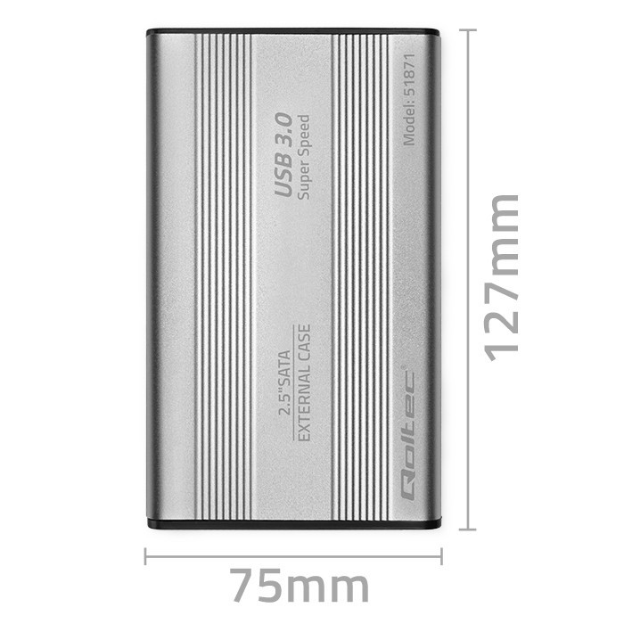 Ohišje za 2.5" SATA HDD/SSD, USB 3.0, srebro 5