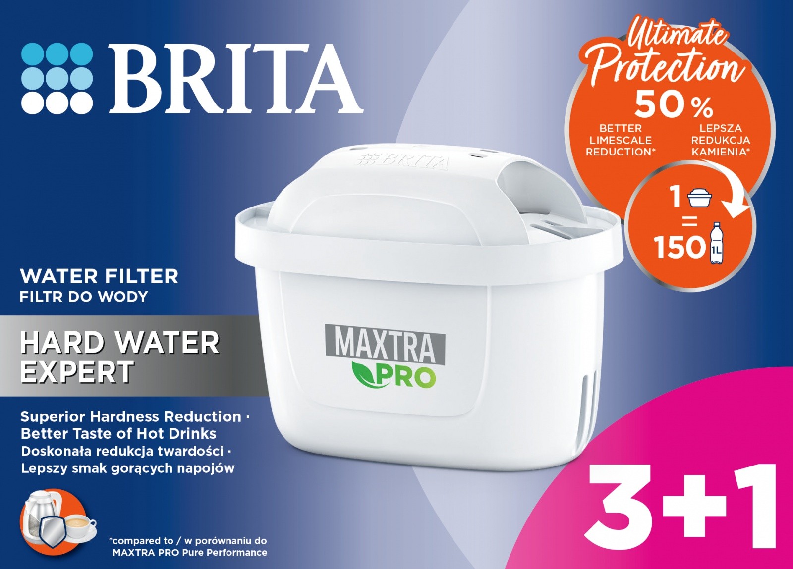 Nadomestni filter Maxtra PRO Hard Water Expert, 3+1 kos 3