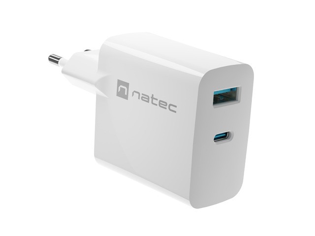 Polnilna postaja Ribera GAN 1x USB-A + 1x USB-C 45W, bela