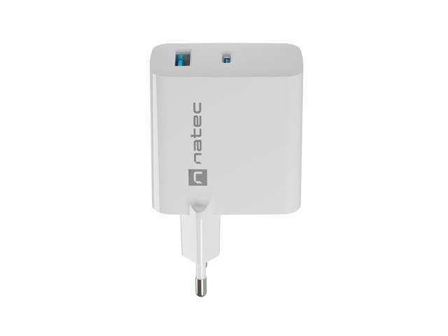 Omrežni polnilnik RIBERA GAN 1x USB-A + 1x USB-C, 65W, bel 5