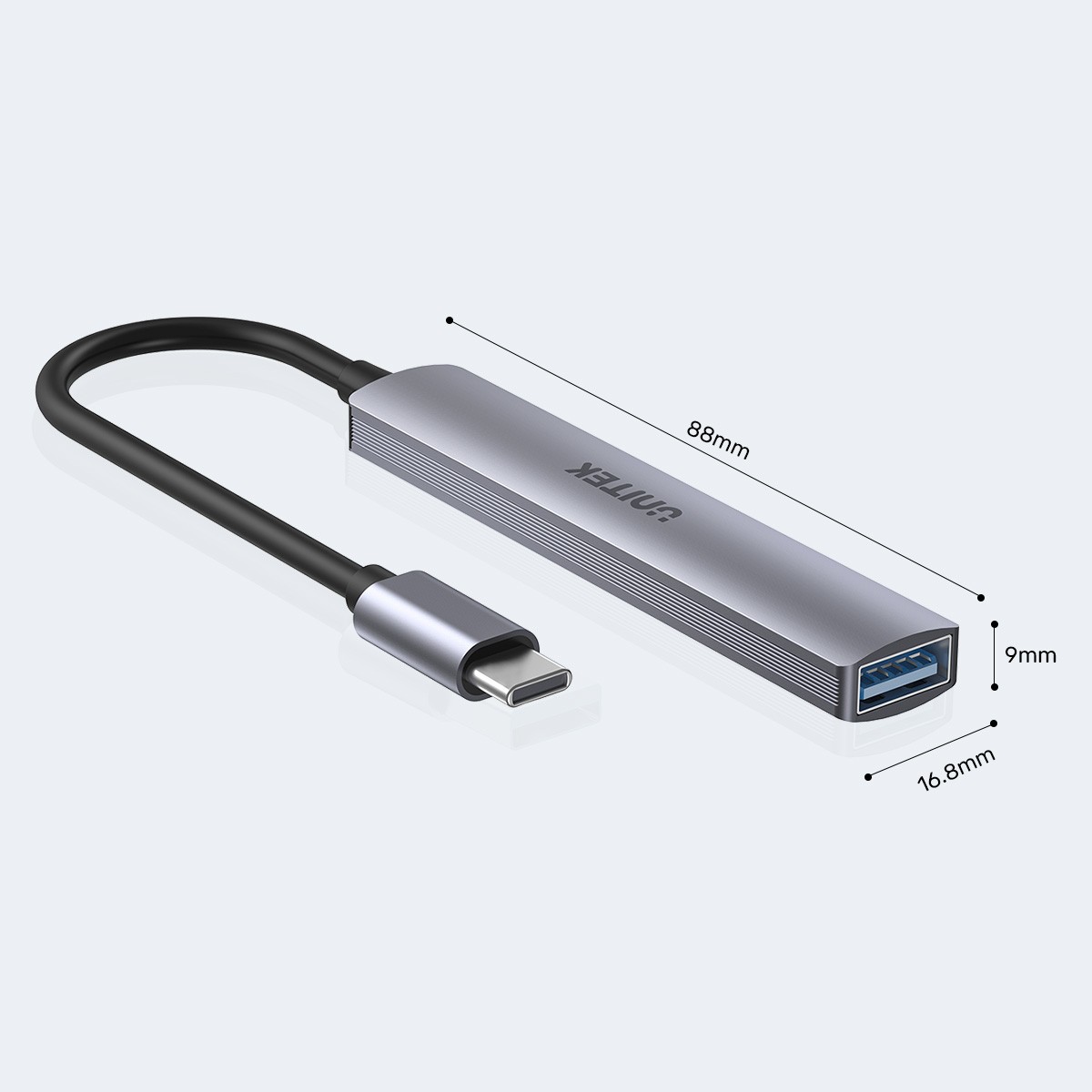 USB-C HUB; 3x USB-A 2.0, 1x USB-A 5 Gbps Alum. 6