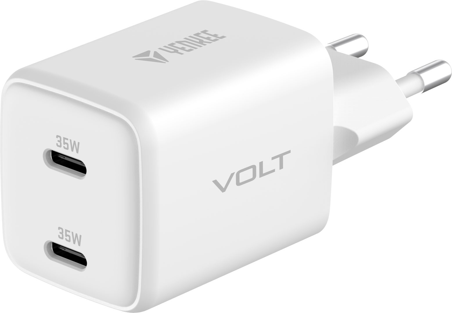 Polnilnik USB C 2x18W 3A PD 3.0 QC3.0 bela barva